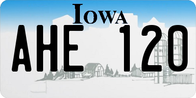 IA license plate AHE120