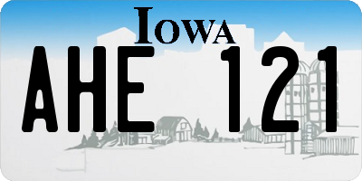 IA license plate AHE121