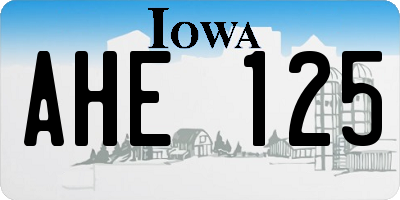 IA license plate AHE125