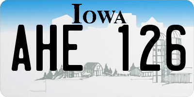 IA license plate AHE126