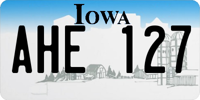 IA license plate AHE127