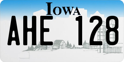 IA license plate AHE128