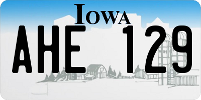 IA license plate AHE129
