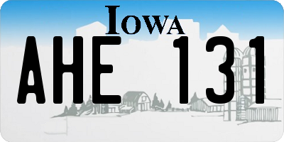 IA license plate AHE131