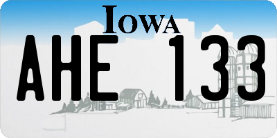 IA license plate AHE133