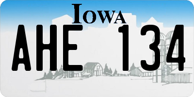 IA license plate AHE134