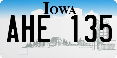 IA license plate AHE135