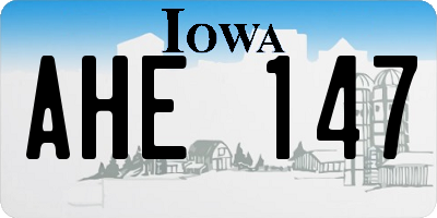 IA license plate AHE147