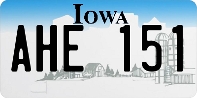 IA license plate AHE151