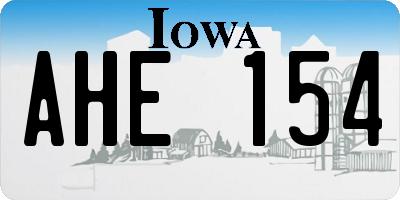 IA license plate AHE154