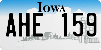 IA license plate AHE159