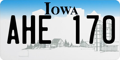 IA license plate AHE170