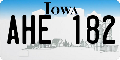 IA license plate AHE182