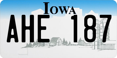 IA license plate AHE187