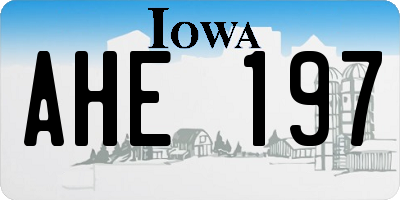 IA license plate AHE197