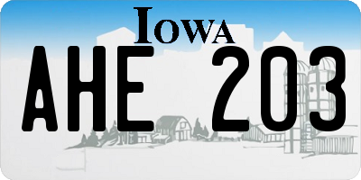 IA license plate AHE203