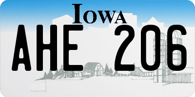 IA license plate AHE206