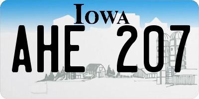 IA license plate AHE207