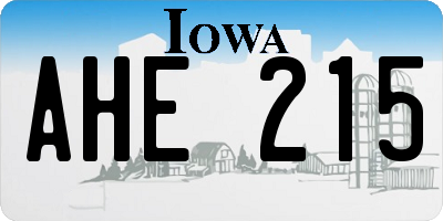 IA license plate AHE215