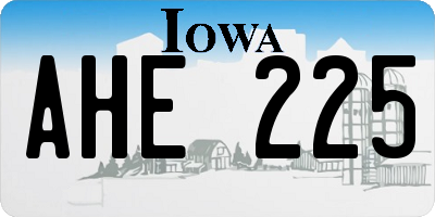 IA license plate AHE225
