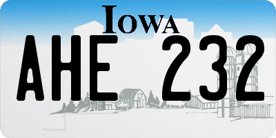 IA license plate AHE232