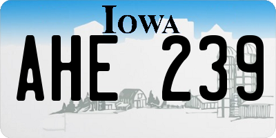 IA license plate AHE239