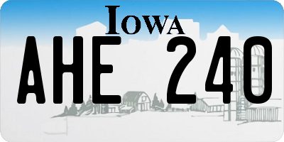 IA license plate AHE240