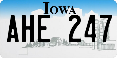 IA license plate AHE247