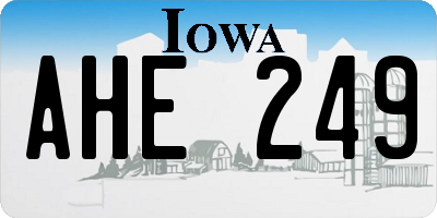 IA license plate AHE249