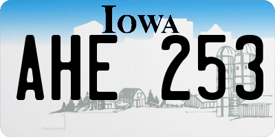 IA license plate AHE253
