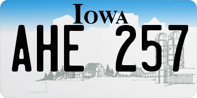 IA license plate AHE257