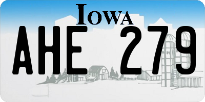 IA license plate AHE279