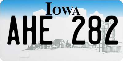IA license plate AHE282