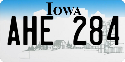 IA license plate AHE284