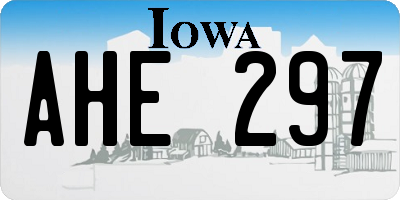 IA license plate AHE297