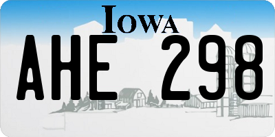 IA license plate AHE298