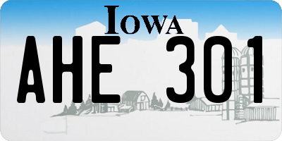 IA license plate AHE301