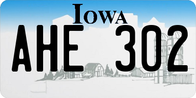 IA license plate AHE302