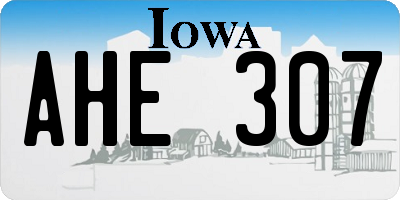 IA license plate AHE307