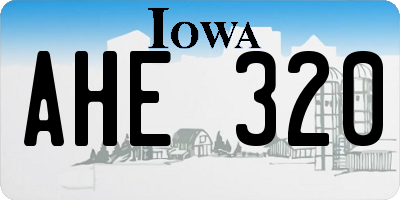 IA license plate AHE320