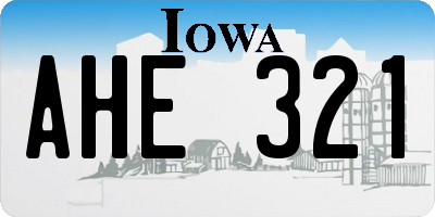 IA license plate AHE321