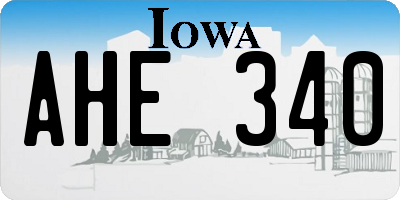 IA license plate AHE340