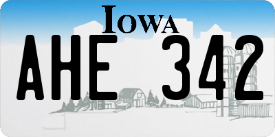 IA license plate AHE342