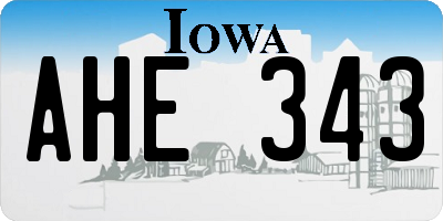 IA license plate AHE343