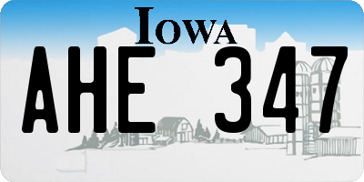 IA license plate AHE347