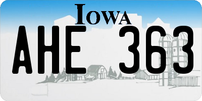 IA license plate AHE363