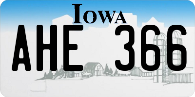 IA license plate AHE366