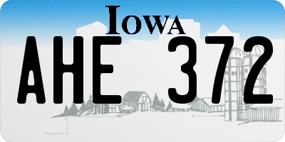 IA license plate AHE372