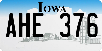 IA license plate AHE376