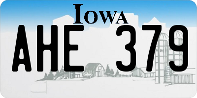 IA license plate AHE379